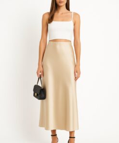 Σατέν μίντι φούστα