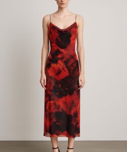 Φόρεμα midi με tie-dye εφέ