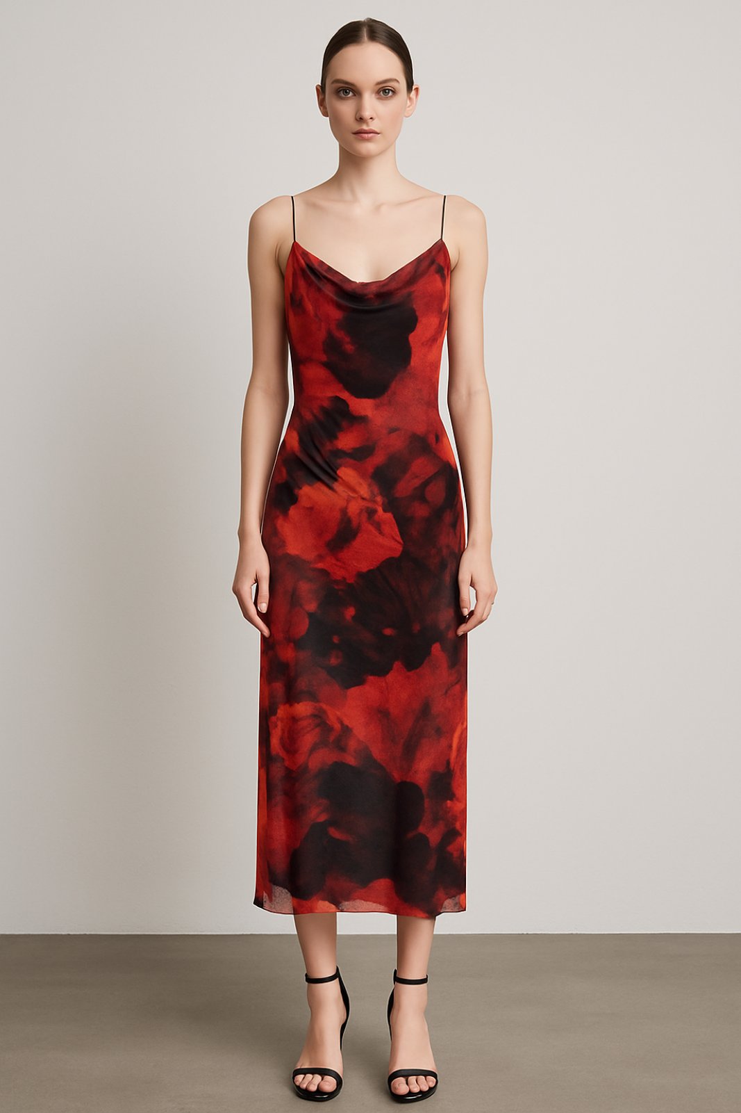 Φόρεμα midi με tie-dye εφέ