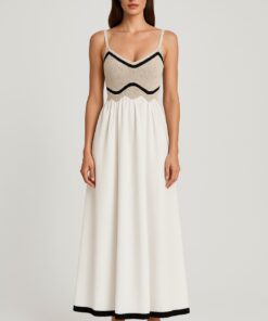 Alternative view of Φόρεμα maxi με πλέξη στο στήθος