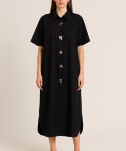 Alternative view of Πουκαμισοφόρεμα oversize σεμιζιέ 100% cotton