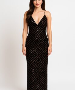 Φόρεμα  με παγιέτες και ανοιχτή πλάτη