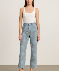 Παντελόνι με σχέδιο λουλούδια με τρουξ