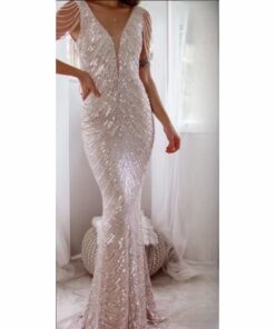 Φόρεμα αμπιγέ με παγιέτα διακόσμηση κ χάντρες στο χέρι plus size