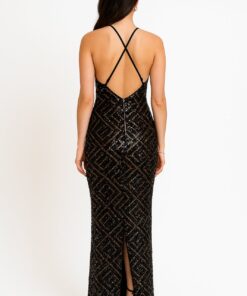 Alternative view of Φόρεμα  με παγιέτες και ανοιχτή πλάτη