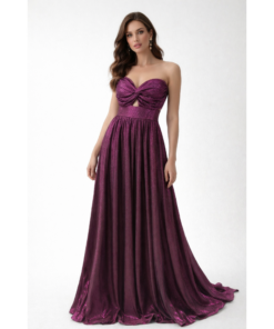 Φόρεμα αμπιγέ  ιριδίζον μεταλλικό με ρύθμιση στη πλάτη και τιράντες αποσπώμενες