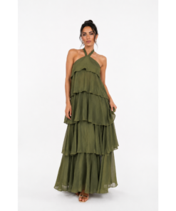 Maxi Boho Layered Φόρεμα με Ανοιχτή Πλάτη