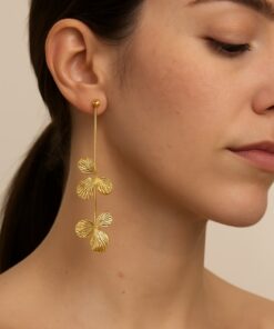 Σκουλαρίκια με χρυσά φύλλα