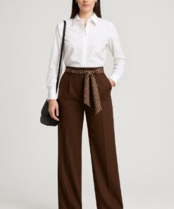 Παντελόνι γραφείου με φουλάρι αποσπώμενο