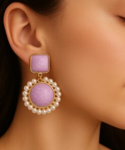 Σκουλαρίκι λιλά αμπιγιέ