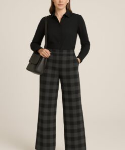 Γυναικείο Παντελόνι Μάλλινο Καρό