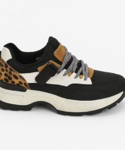 Αθλητικό sneaker με λεπτομέρεια λεοπάρ