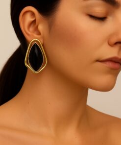 Σκουλαρίκι μαύρος λίθος