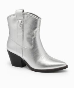 Ασημί μεταλλικό μπότα <<cowboy>>