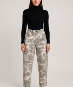 Παντελόνι τουάλ ντε ζουί mom fit