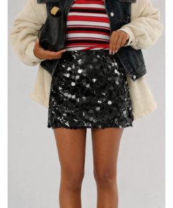 Κοντή φούστα με παγιέτα σε δύο διαστάσεις