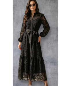 Μάξι φόρεμα με 3d διακοσμημένες μαργαρίτες