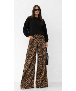 Γυναικείο Leopard Print Παντελόνι Ψηλόμεσο