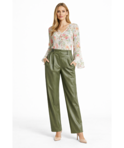 Γυναικείο παντελόνι με υφή δερμάτινου