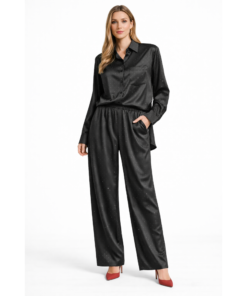 Γυναικείο σατέν σετ με στρας