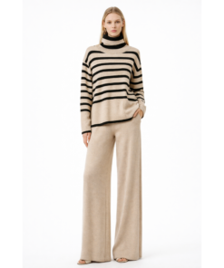 Πλεκτό ριγέ σετ με βισκόζη