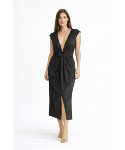 Μίντι φόρεμα με Διακοσμητικό Κόμπο & Βαθύ Ντεκολτέ