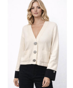 Elegance Ζακέτα Mε Aνάγλυφα Κουμπιά