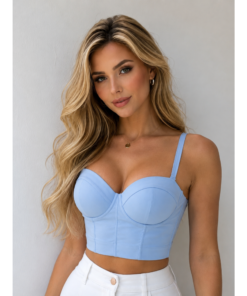 Crop Top με Αποσπώμενες Τιράντες & Ρυθμιζόμενο Κούμπωμα