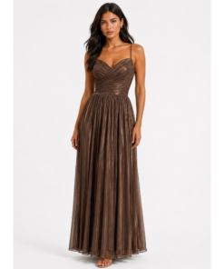 Elegant Maxi Φόρεμα με Σατινέ Υφή & Δέσιμο στην Πλάτη
